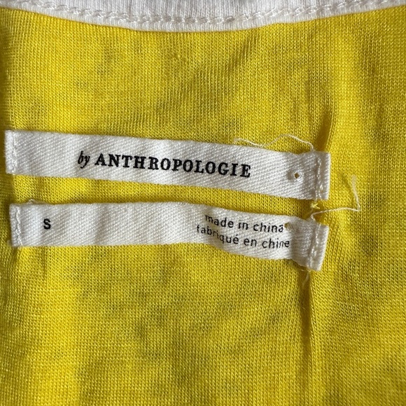 Anthropologie Cream Lace Tank Top with Yellow Lining - Picture 3 of 3